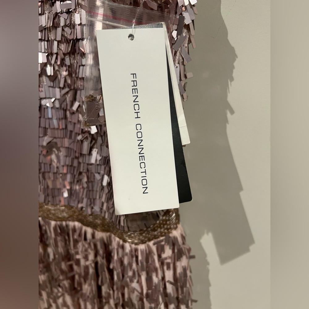 French Connection Sequin Chiffon Street Chic Party Dress Fun Stylish New - Picture 7 of 7